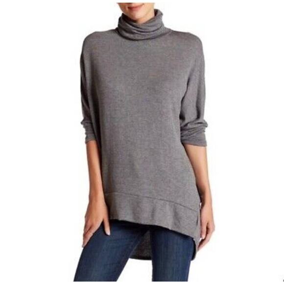 Madison & Berkeley Gray Hi Low Turtleneck Sweater XS Casual Relaxed - Picture 1 of 11